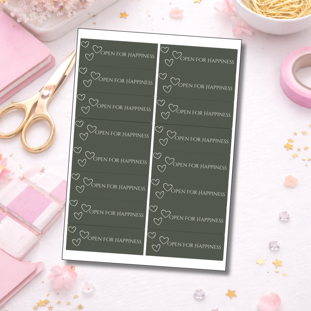 Happiness Sealing Stickers | Hearts