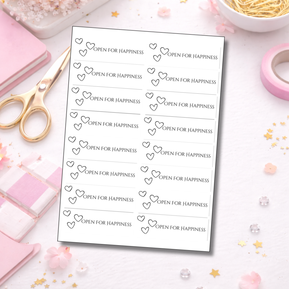 Happiness Sealing Stickers | Hearts