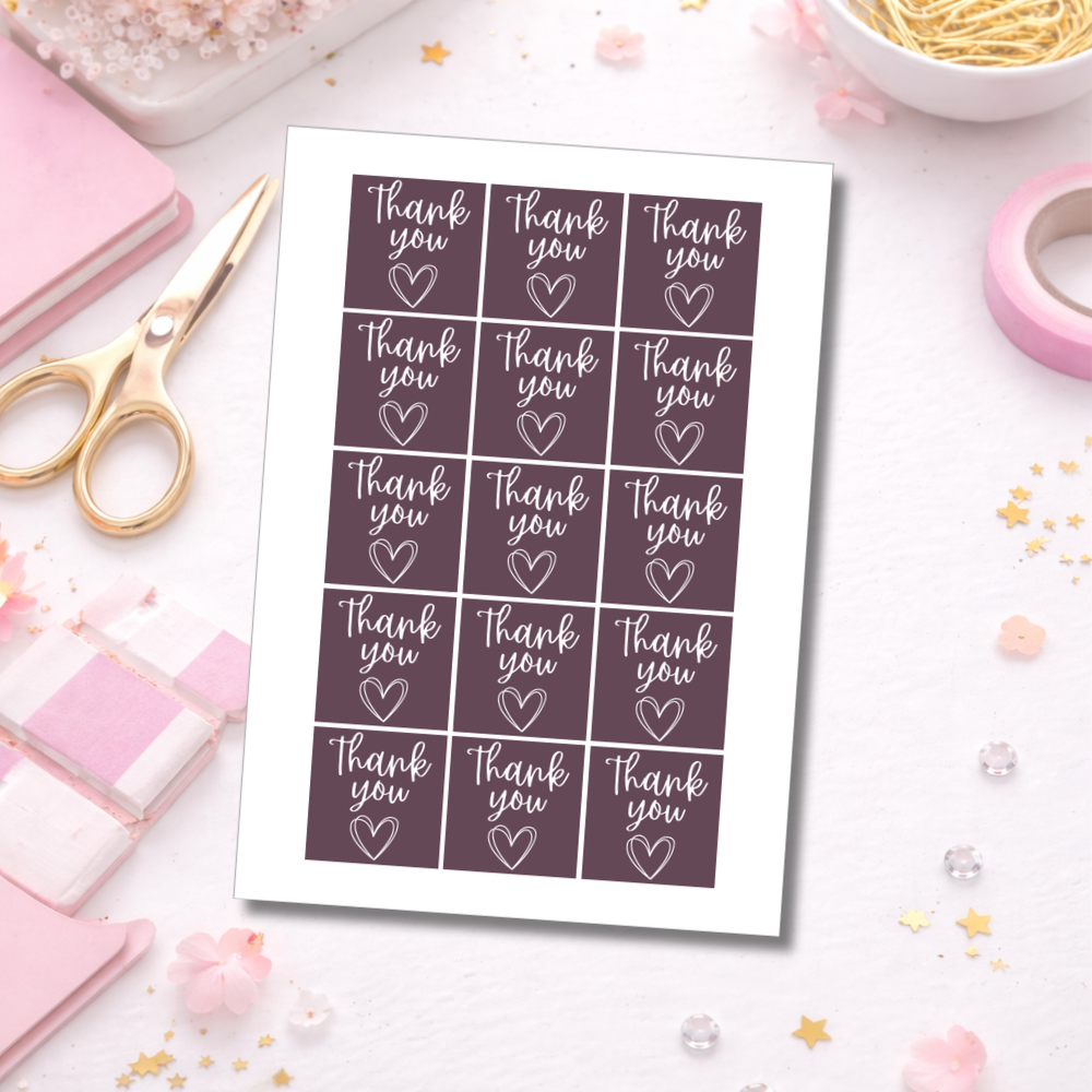 Thank You Square Stickers