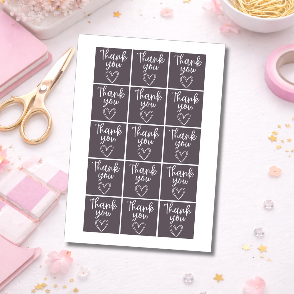 Thank You Square Stickers