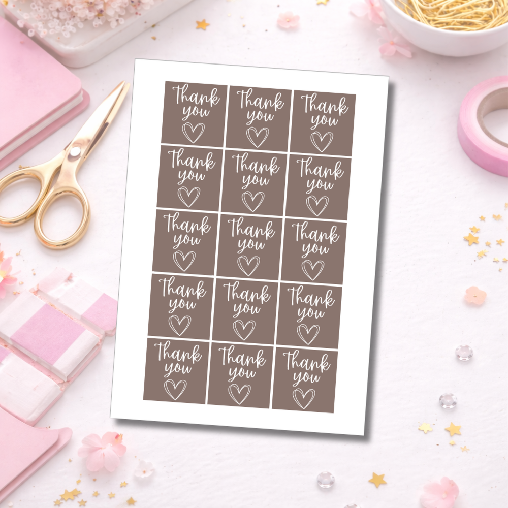 Thank You Square Stickers