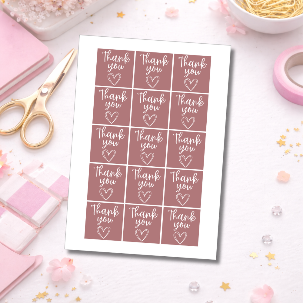 Thank You Square Stickers