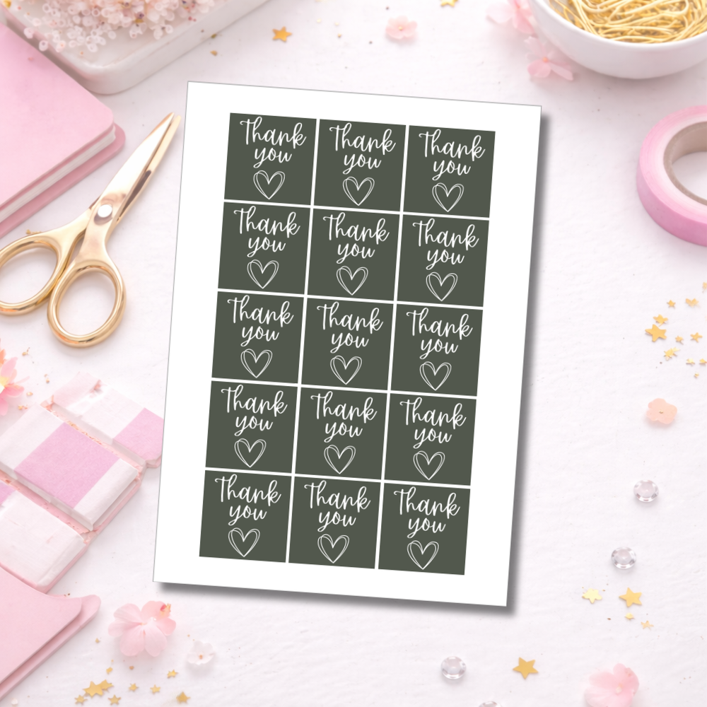 Thank You Square Stickers