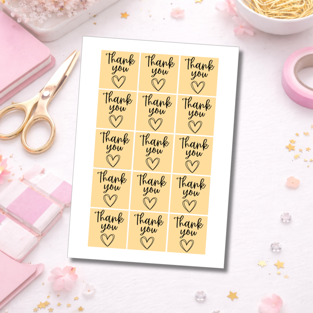 Thank You Square Stickers