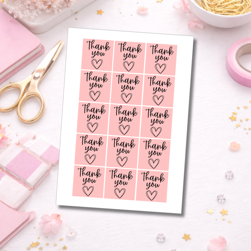 Thank You Square Stickers
