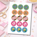 51mm Round Tropical Stickers
