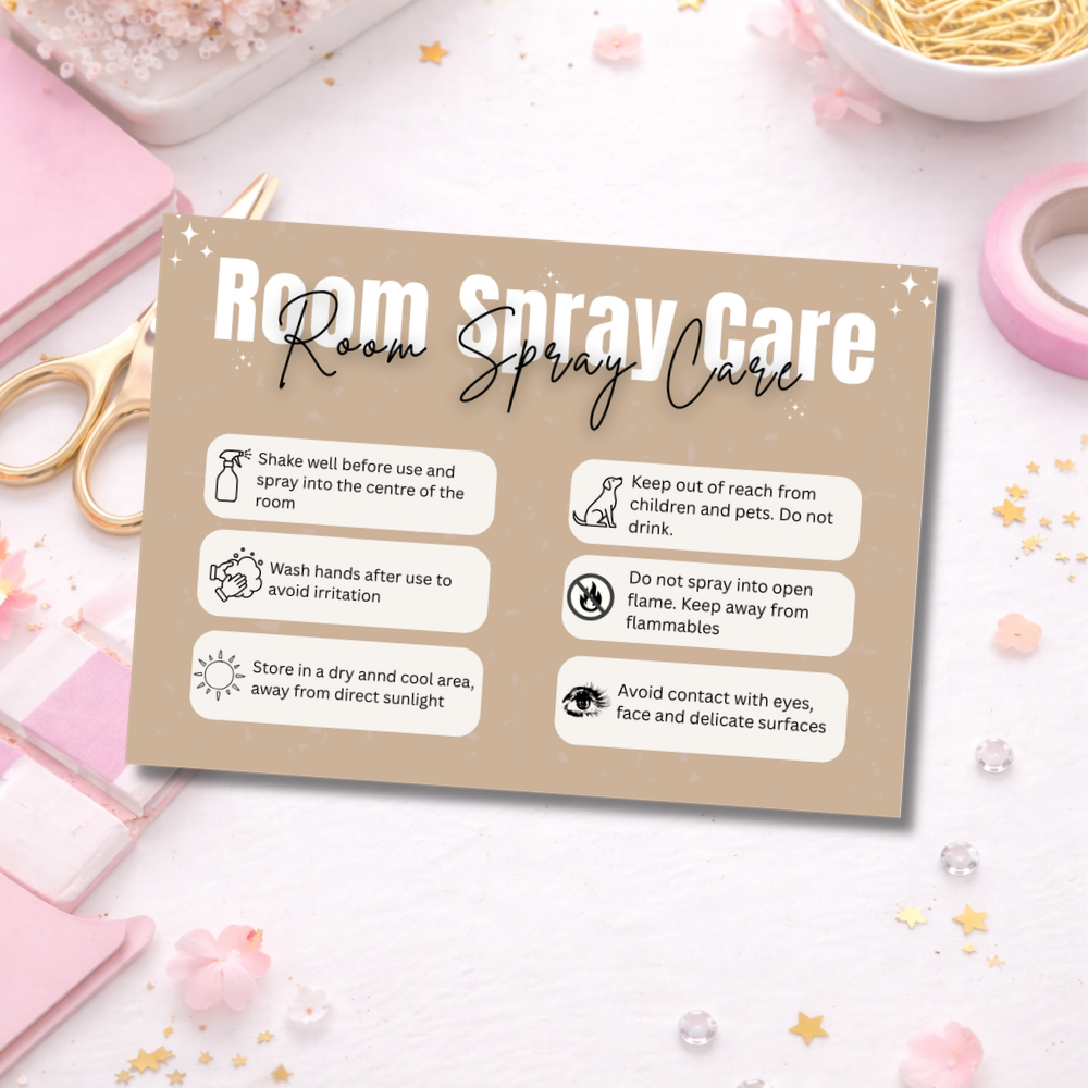 Coloured Room Spray Care Cards