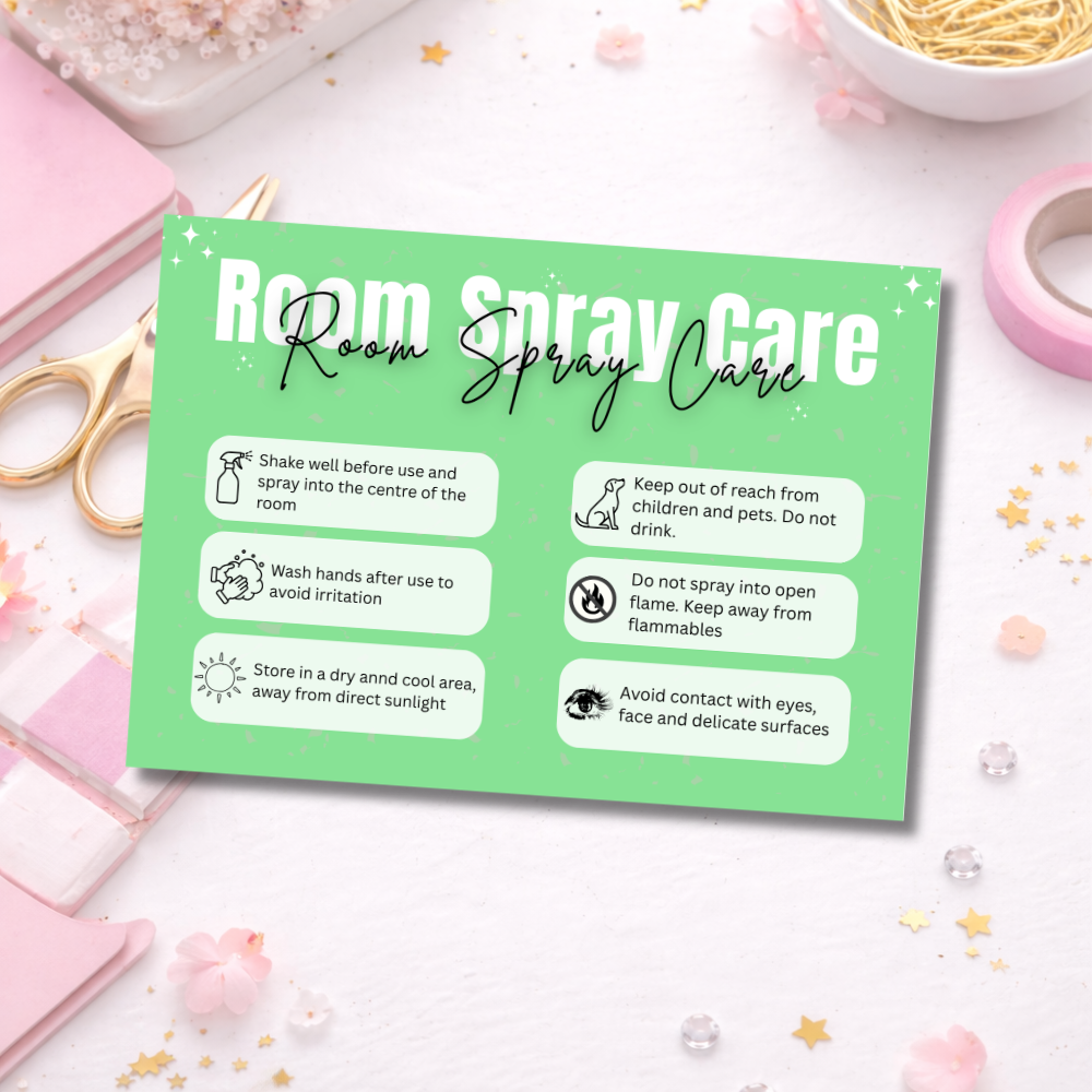 Coloured Room Spray Care Cards