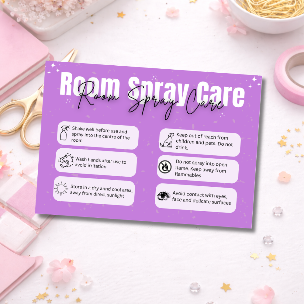 Coloured Room Spray Care Cards