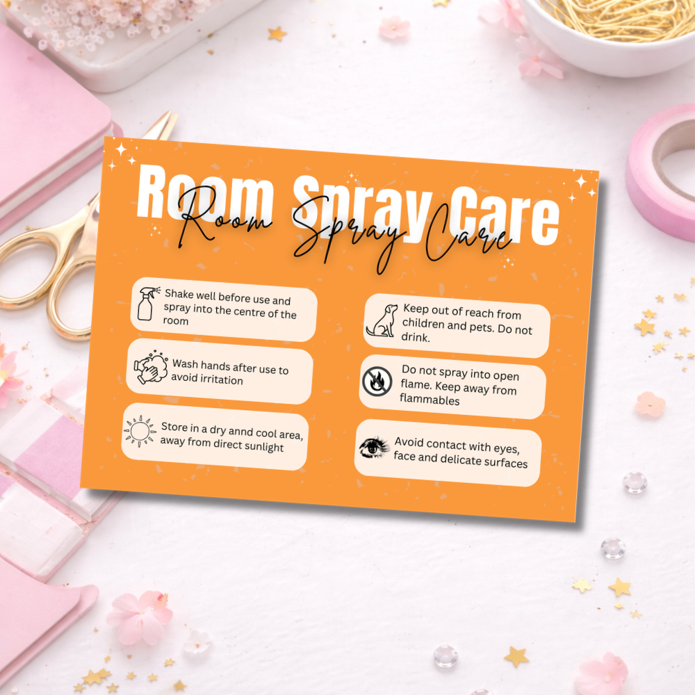 Coloured Room Spray Care Cards