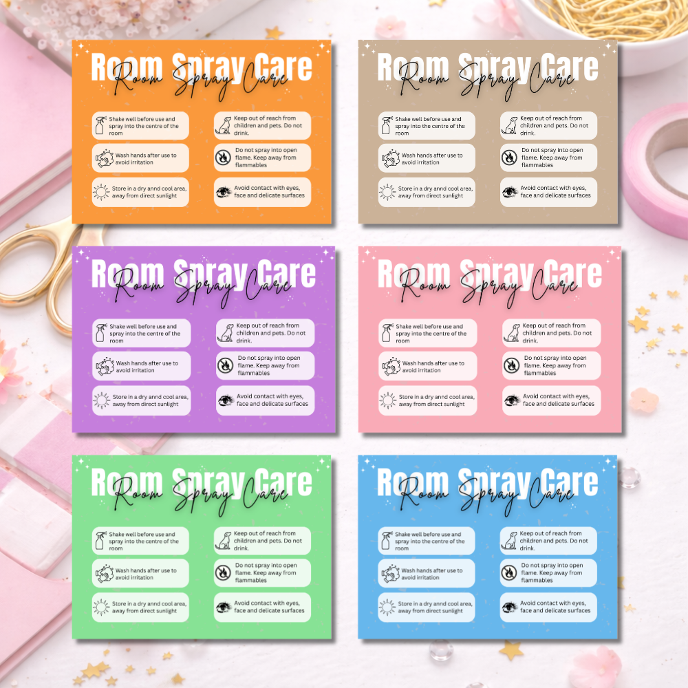 Coloured Room Spray Care Cards