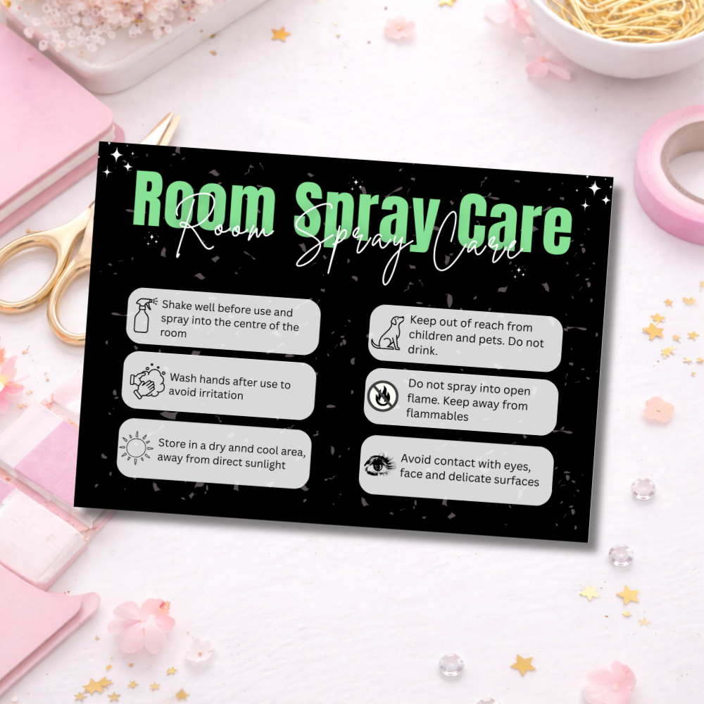 Black Room Spray Care Cards