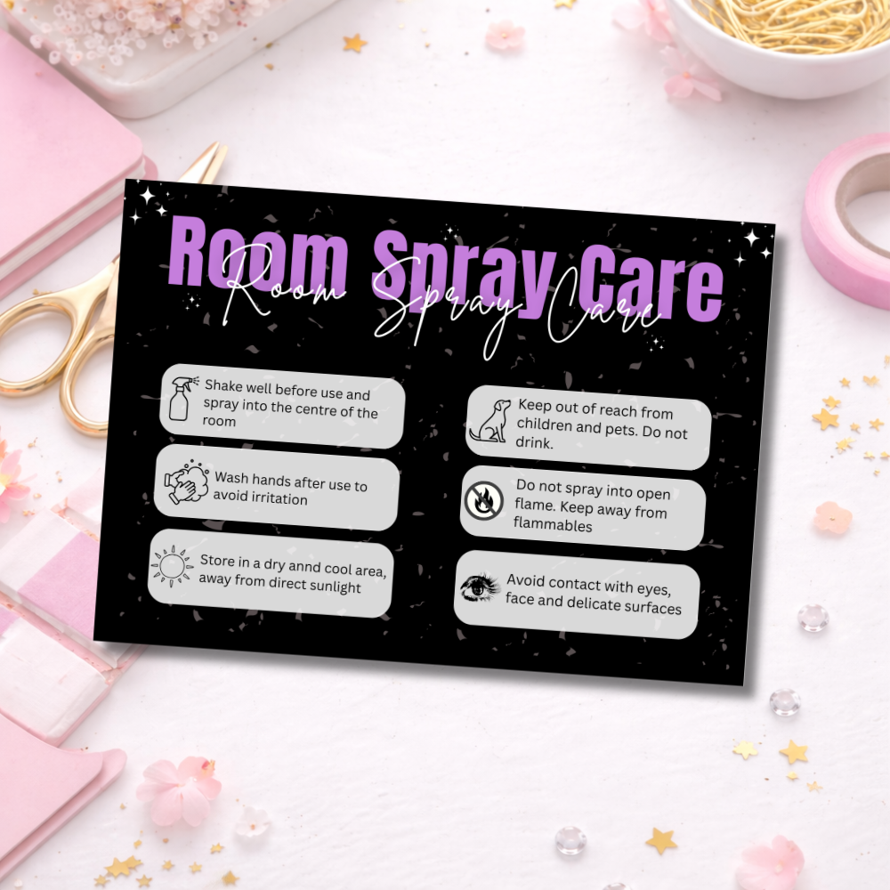 Black Room Spray Care Cards