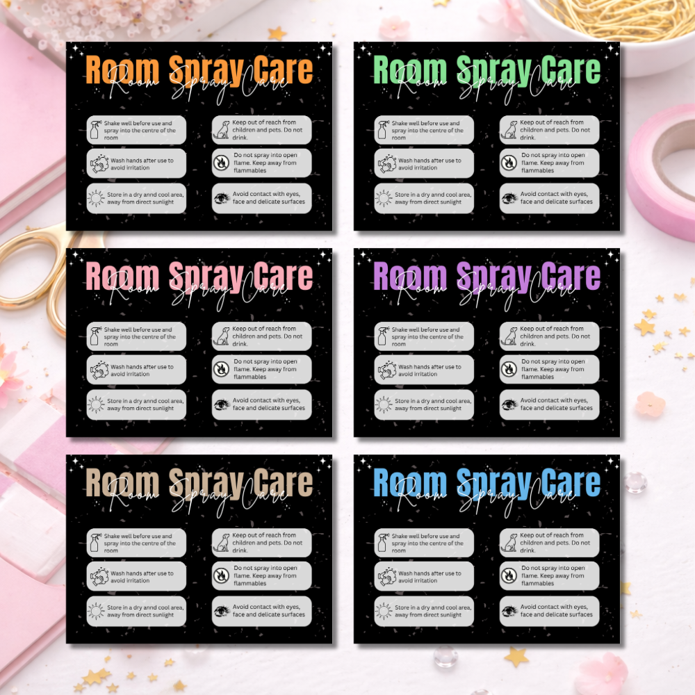 Black Room Spray Care Cards