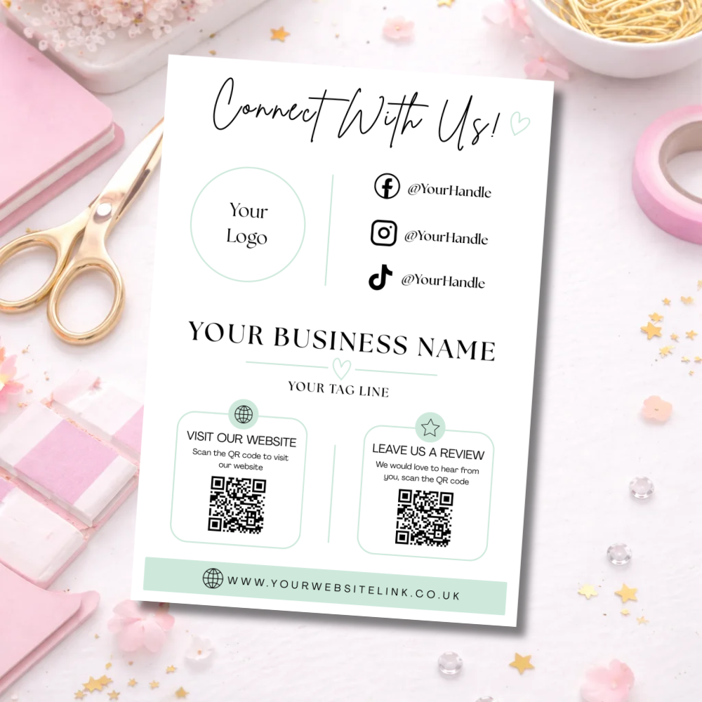 A4 Custom Social Media Sign