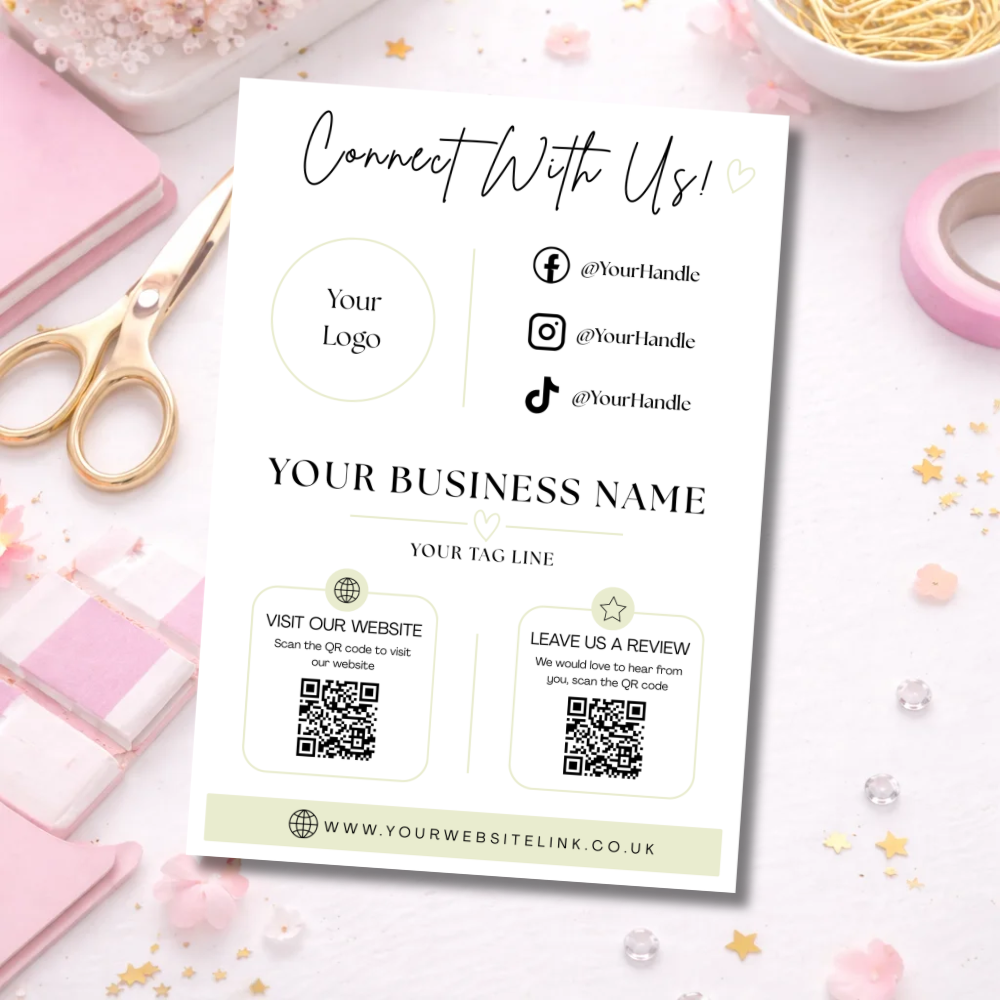 A4 Custom Social Media Sign