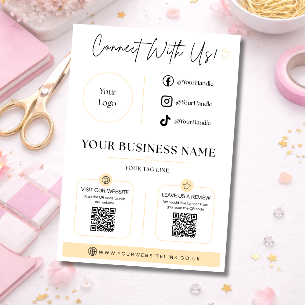 A4 Custom Social Media Sign