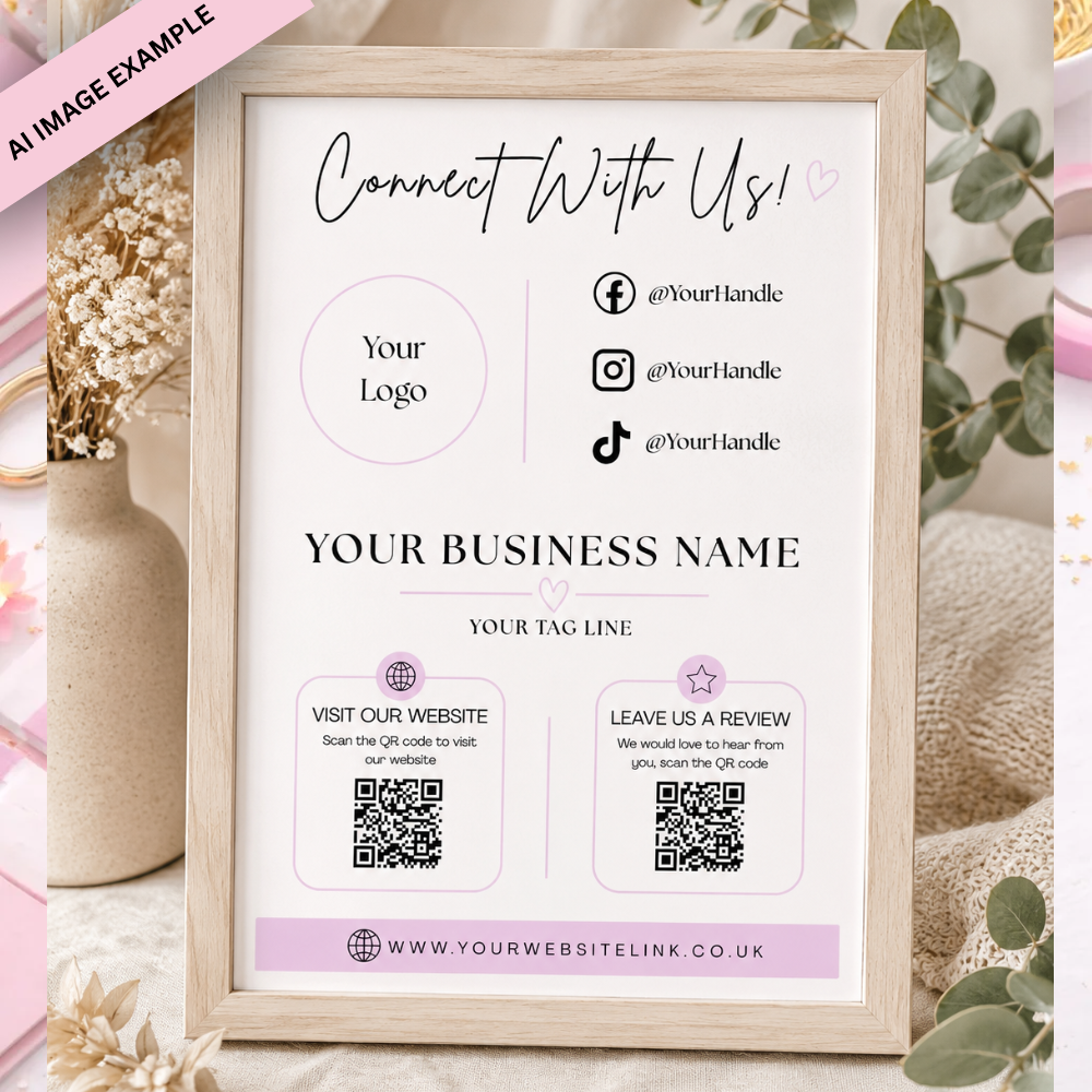 A4 Custom Social Media Sign