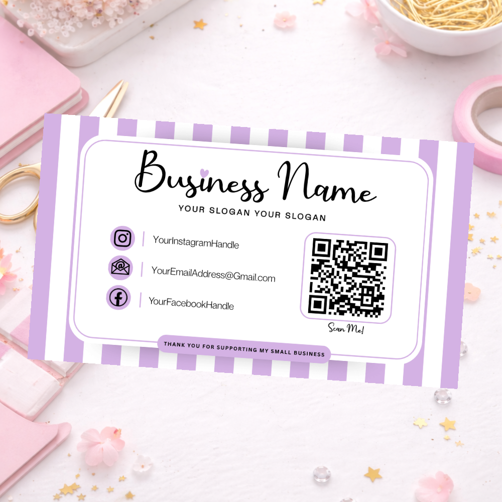 Candy Stripe Business Cards