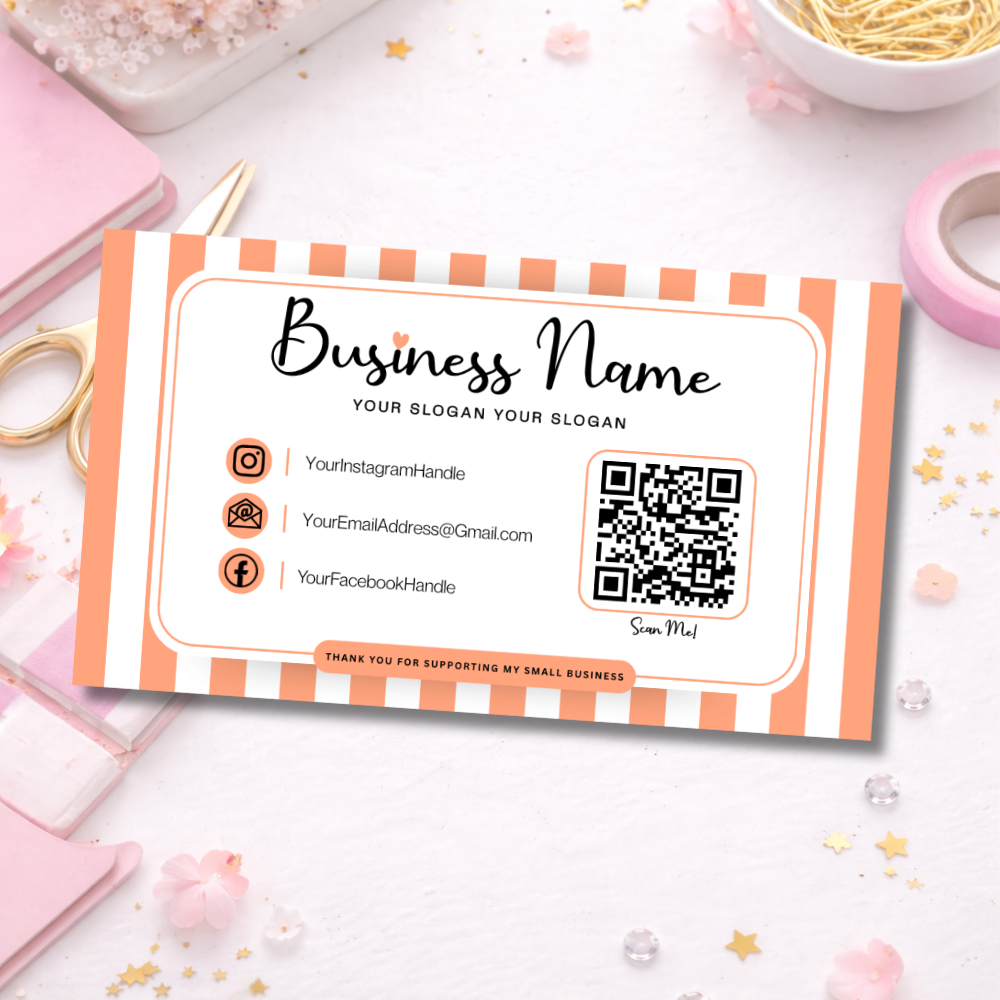 Candy Stripe Business Cards