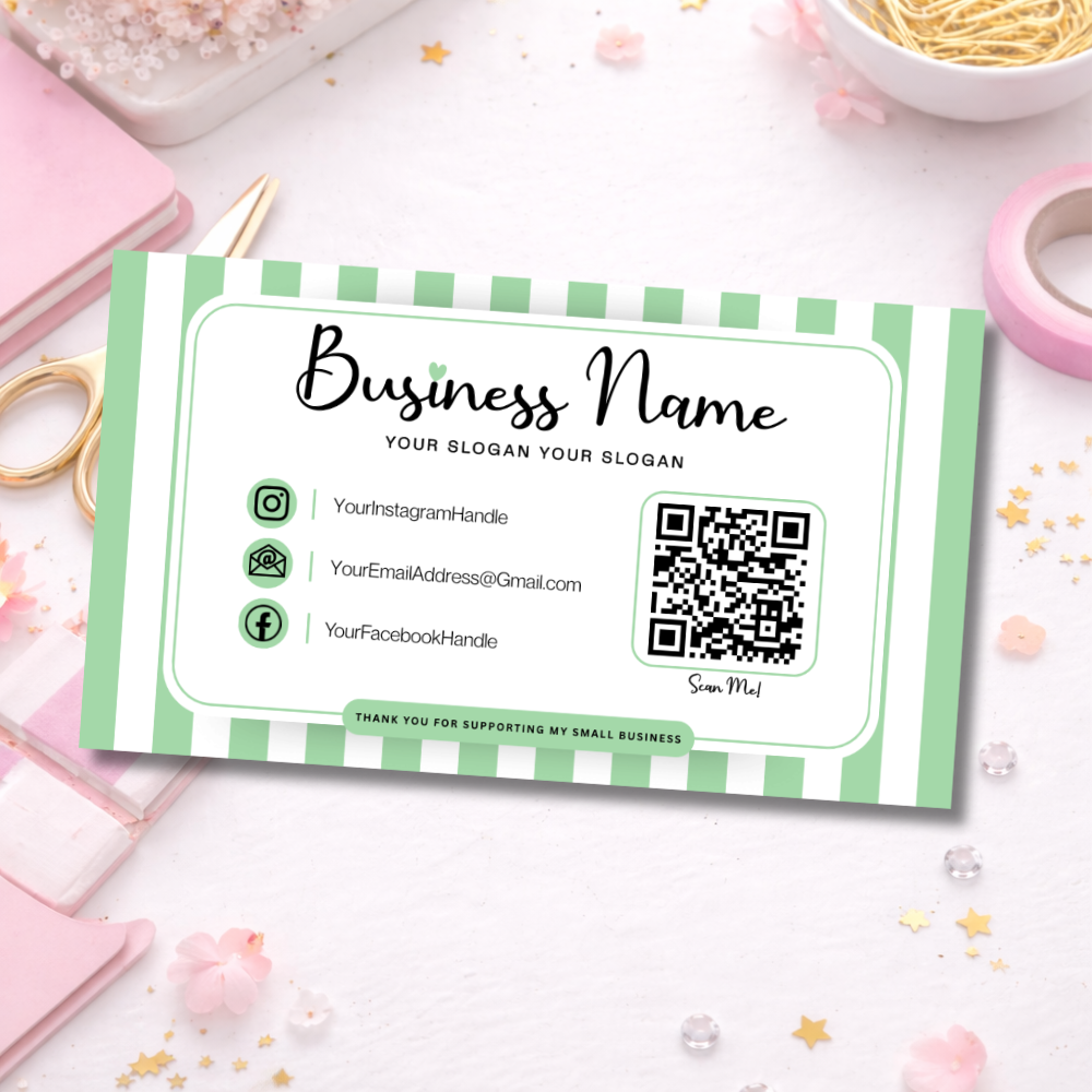 Candy Stripe Business Cards