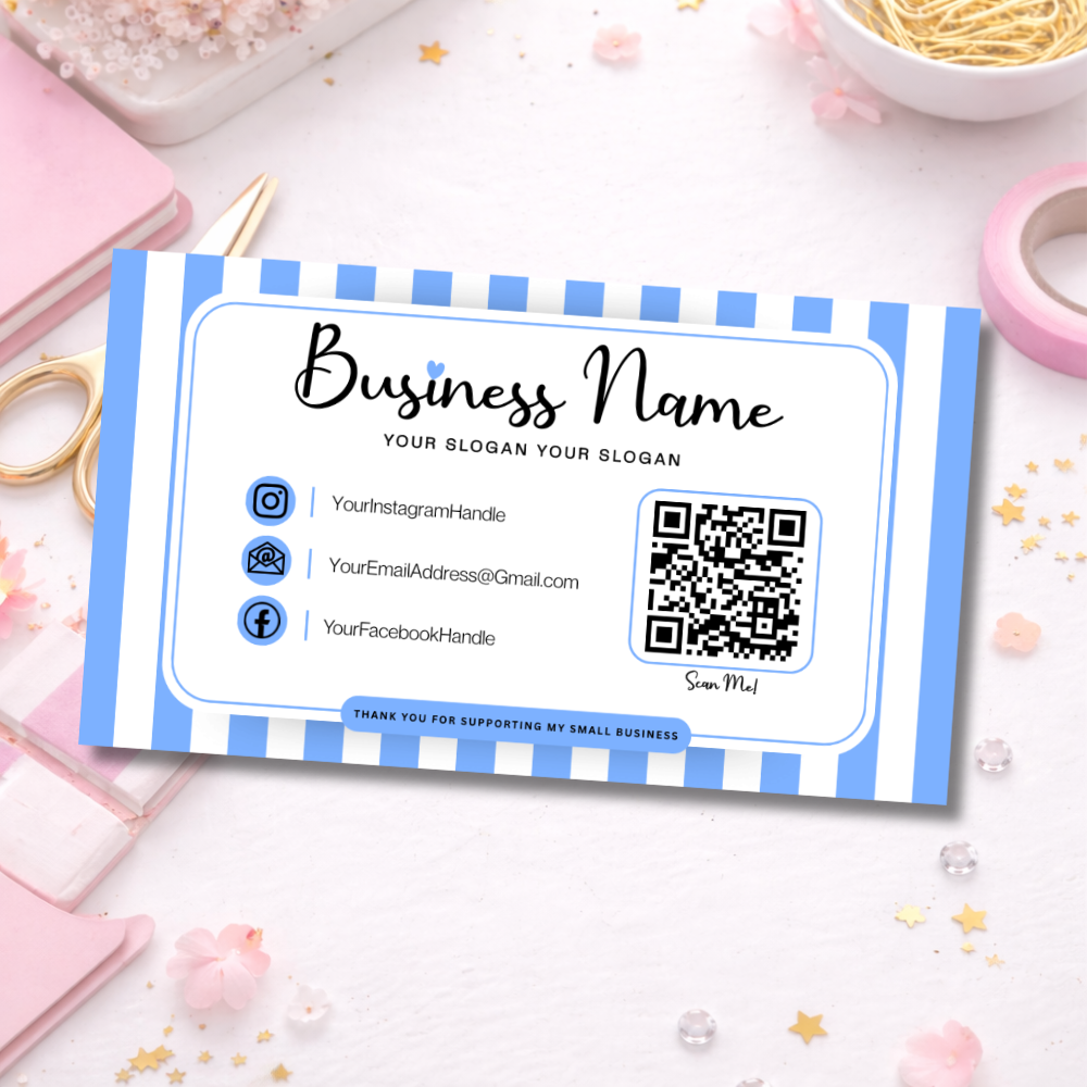 Candy Stripe Business Cards