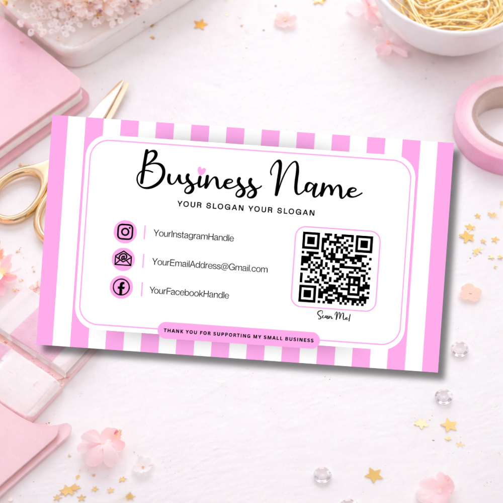 Candy Stripe Business Cards