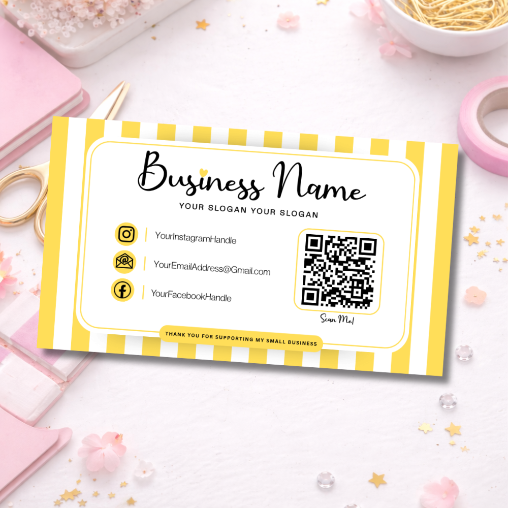 Candy Stripe Business Cards