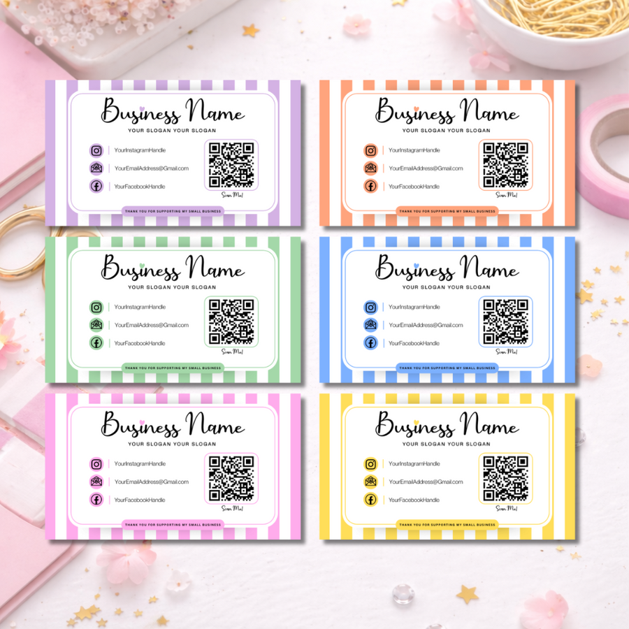 Candy Stripe Business Cards