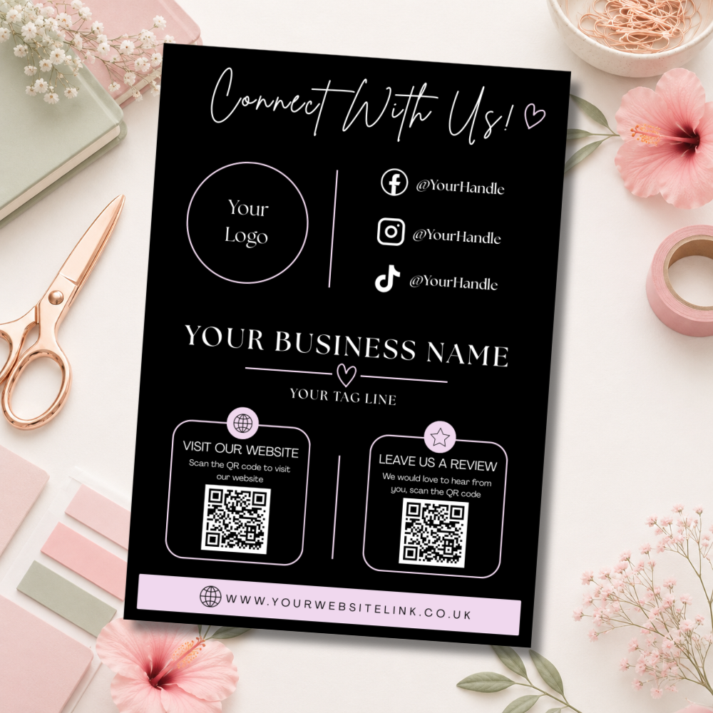 A4 Custom Social Media Sign