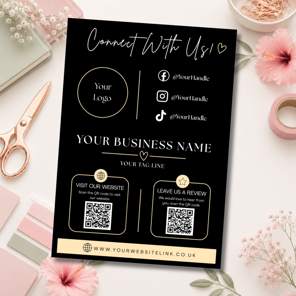 A4 Custom Social Media Sign