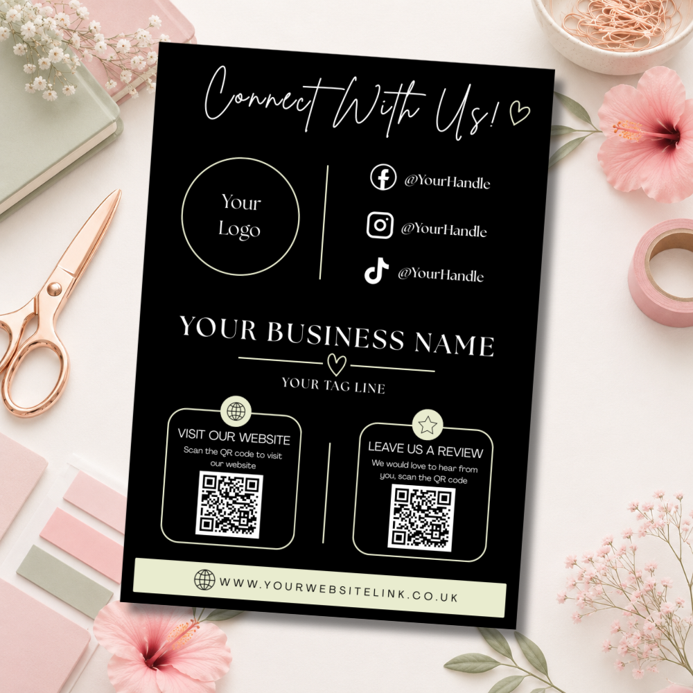 A4 Custom Social Media Sign
