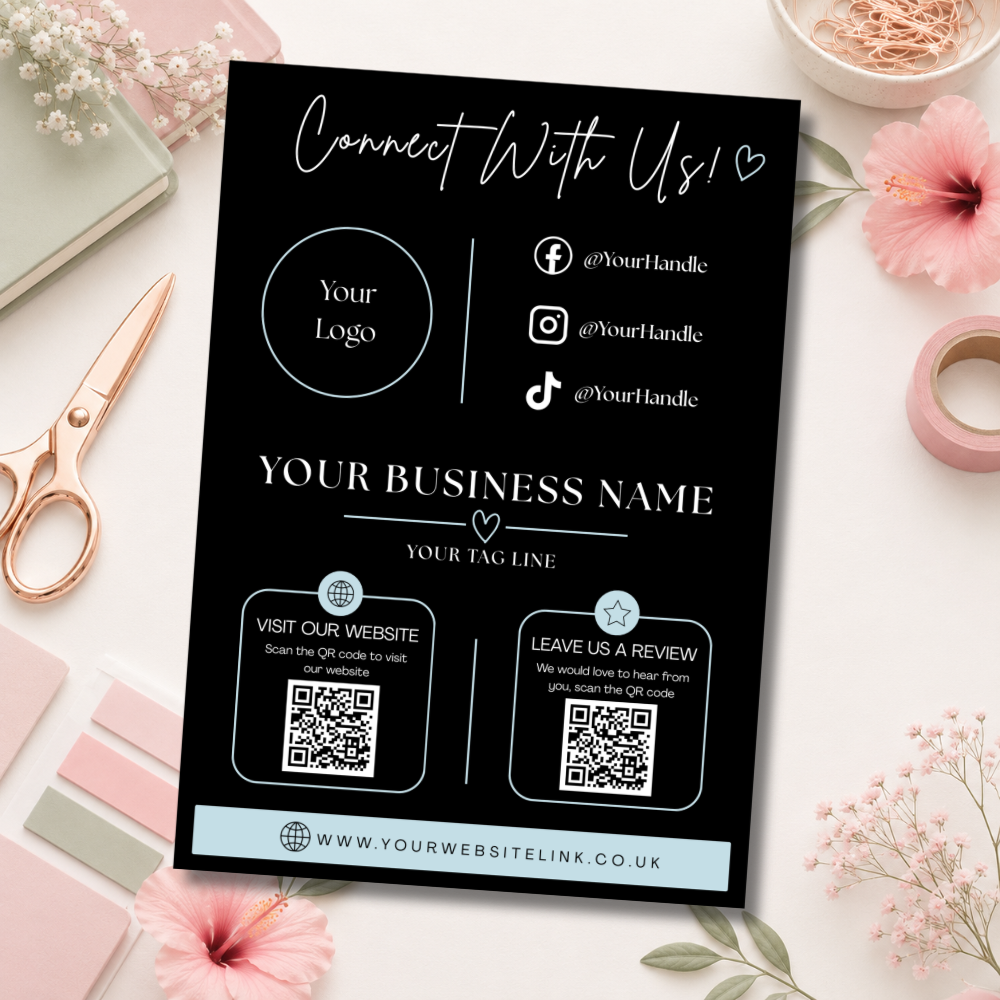 A4 Custom Social Media Sign