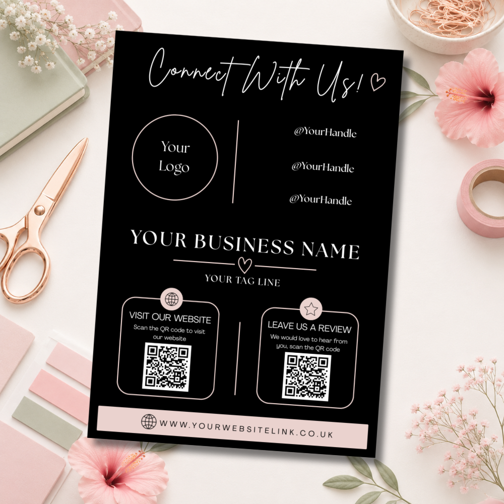 A4 Custom Social Media Sign