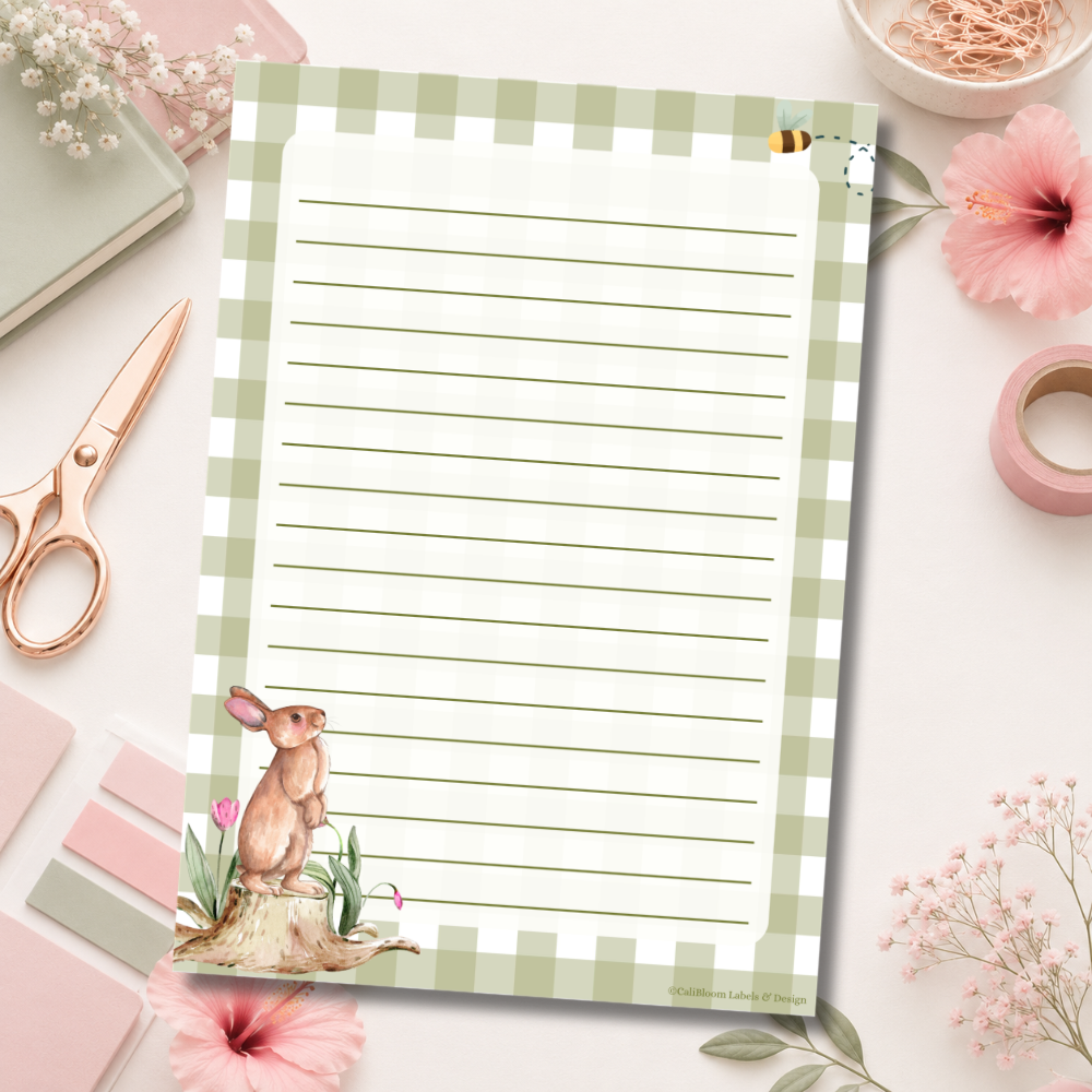 Bunny Rabbit A5 Writing Sheets