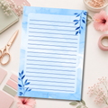 Minimal Blue A5 Writing Sheets