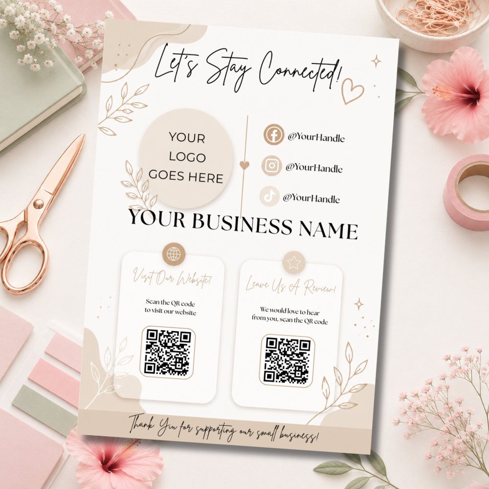 A4 Custom Social Media Sign