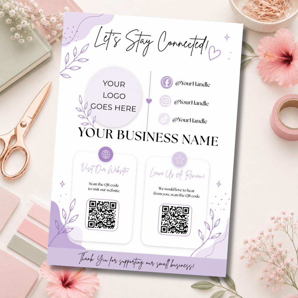 A4 Custom Social Media Sign