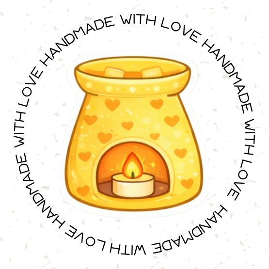 Circle Handmade With Love Stickers