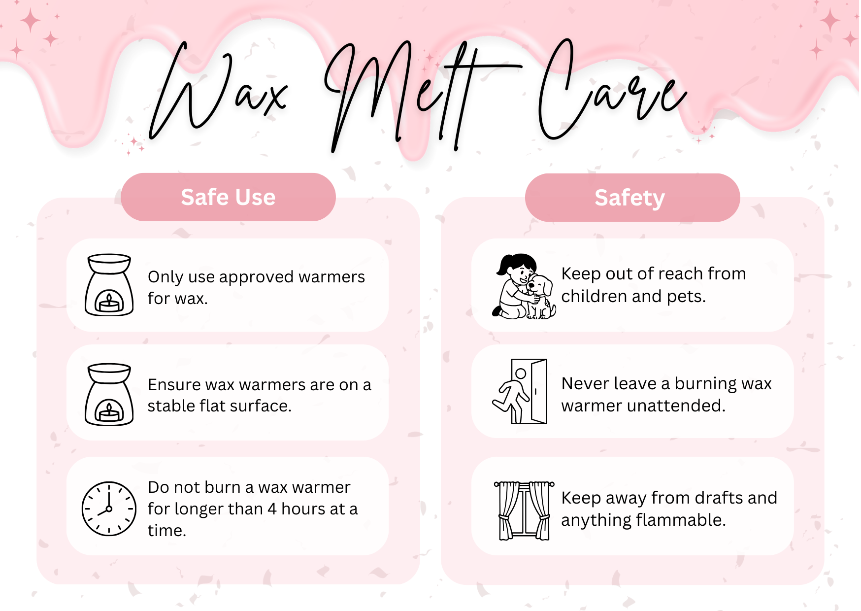 Wax Melt Care Cards