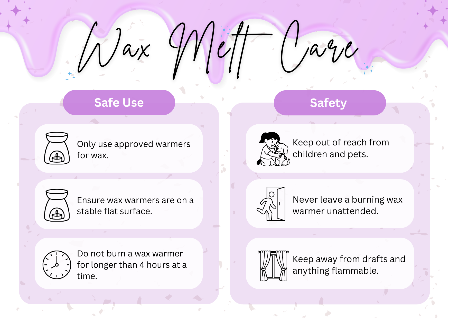 Wax Melt Care Cards