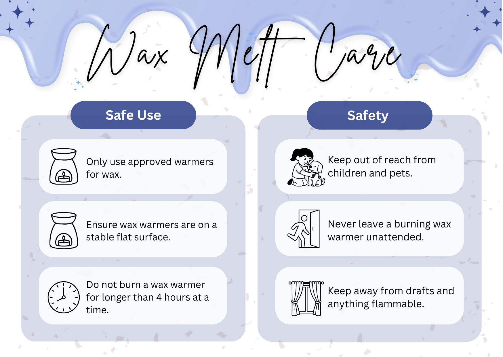 Wax Melt Care Cards