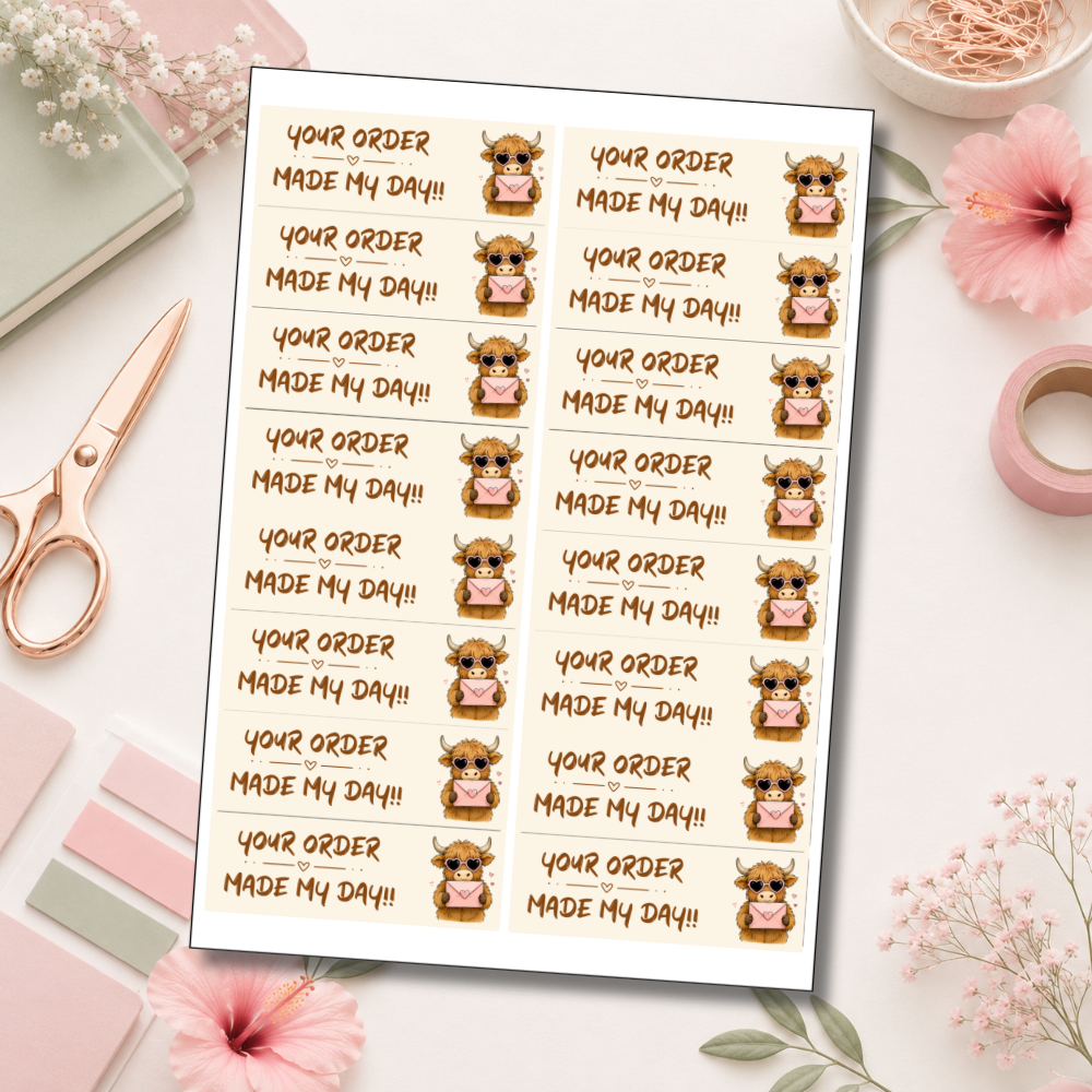 Cow Envelope Sealing Stickers