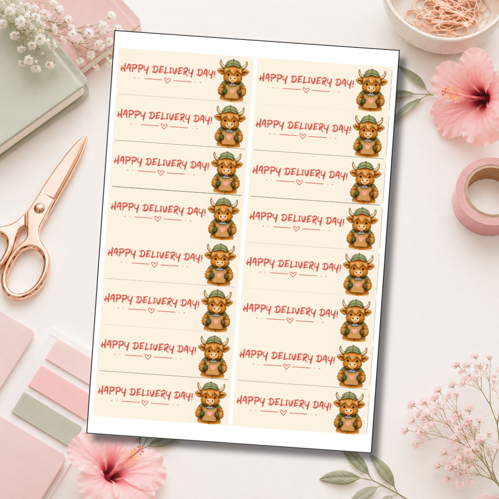 Cow Envelope Sealing Stickers