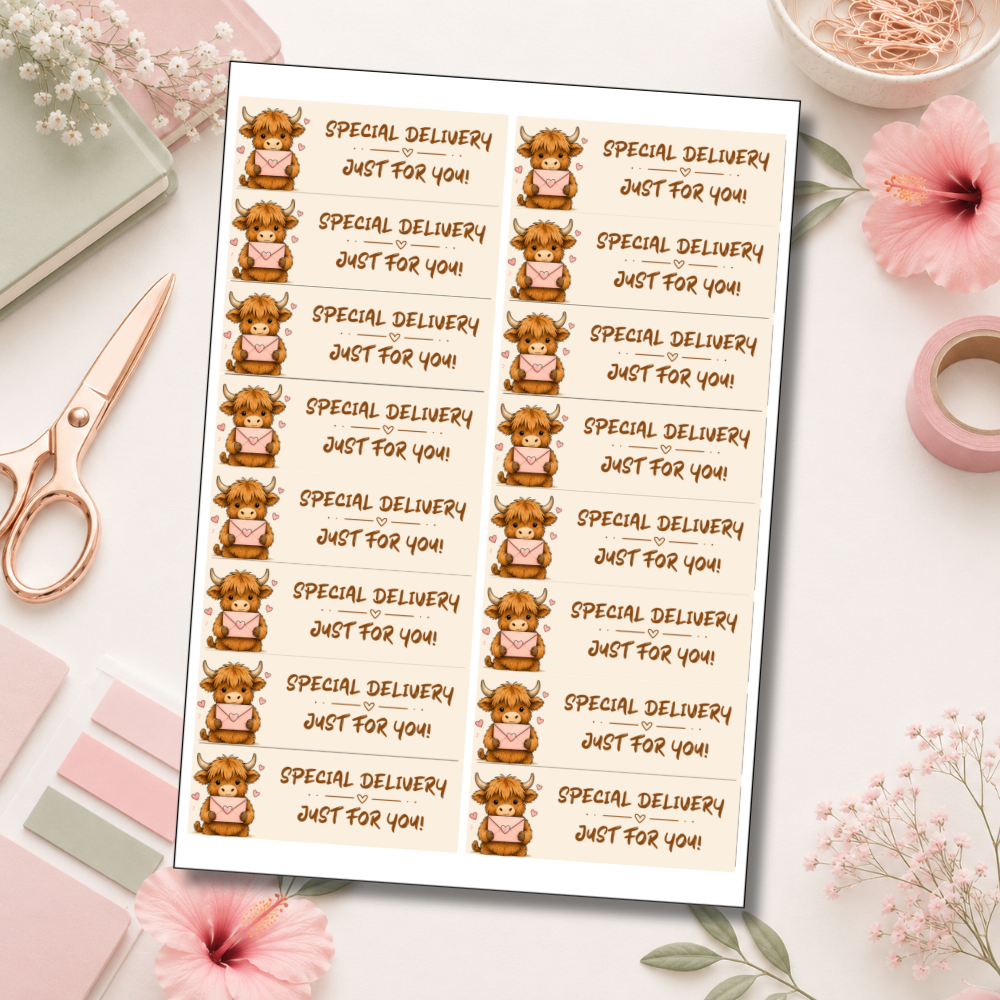 Cow Envelope Sealing Stickers