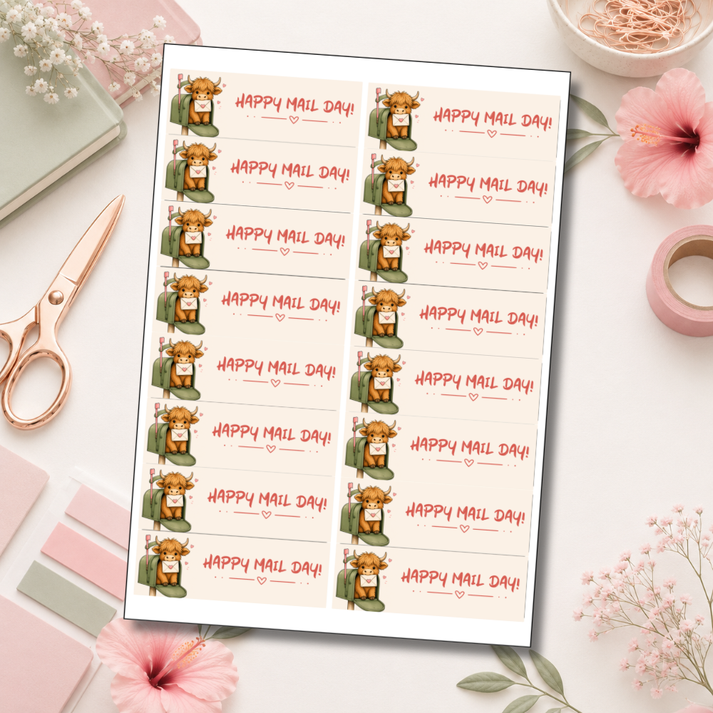 Cow Envelope Sealing Stickers