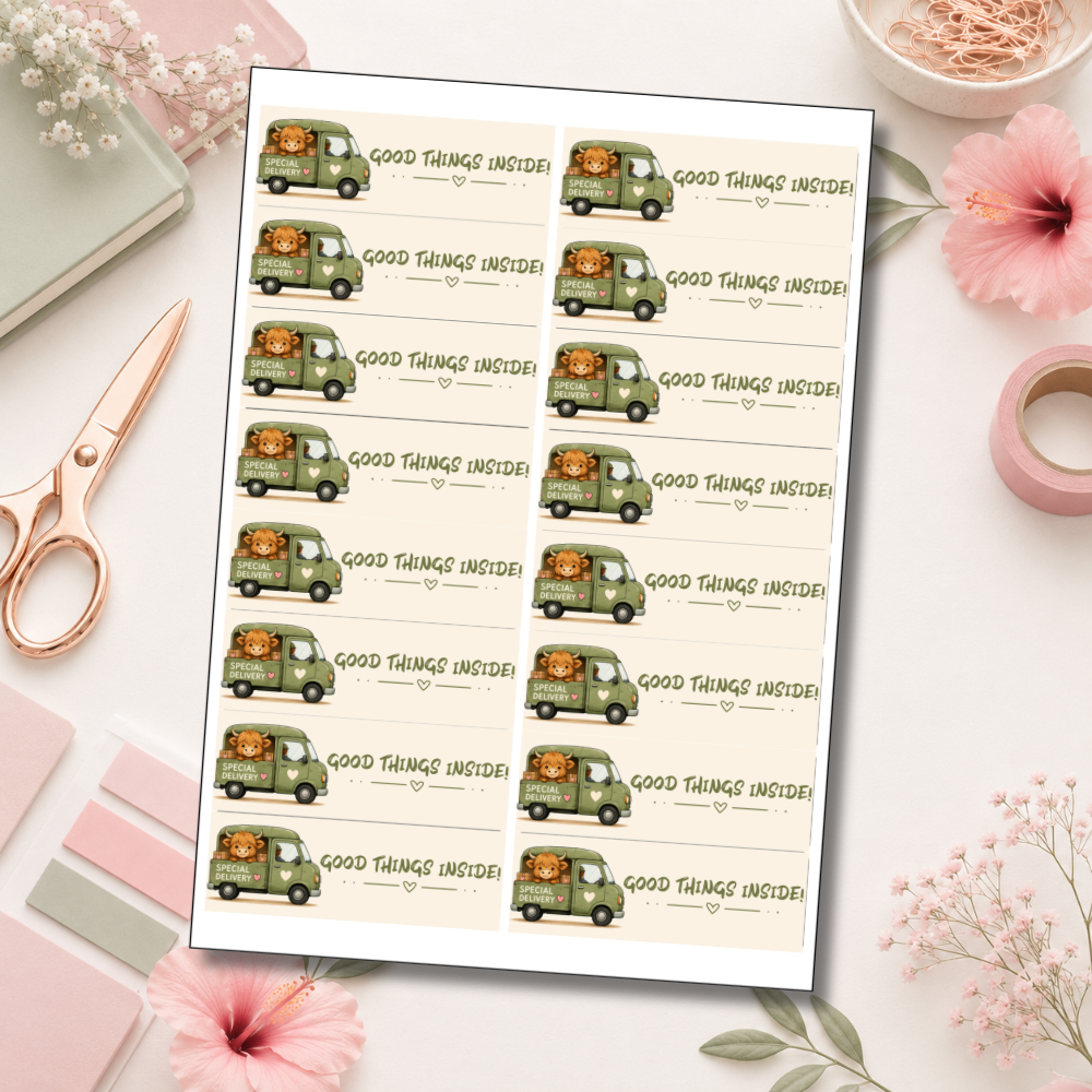 Cow Envelope Sealing Stickers