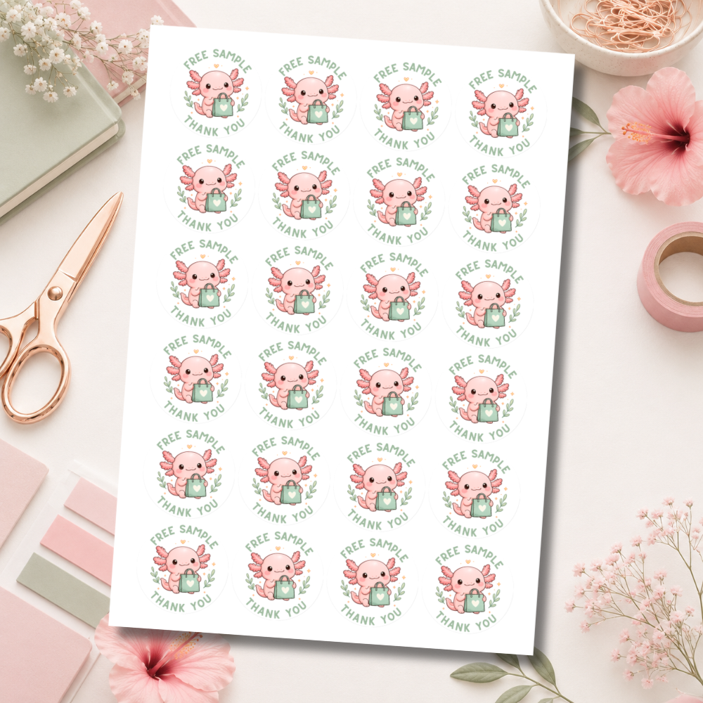 Axolotl Free Sample Stickers