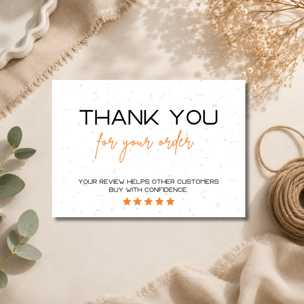 Printed A6 Thank You Cards - 9 Colours