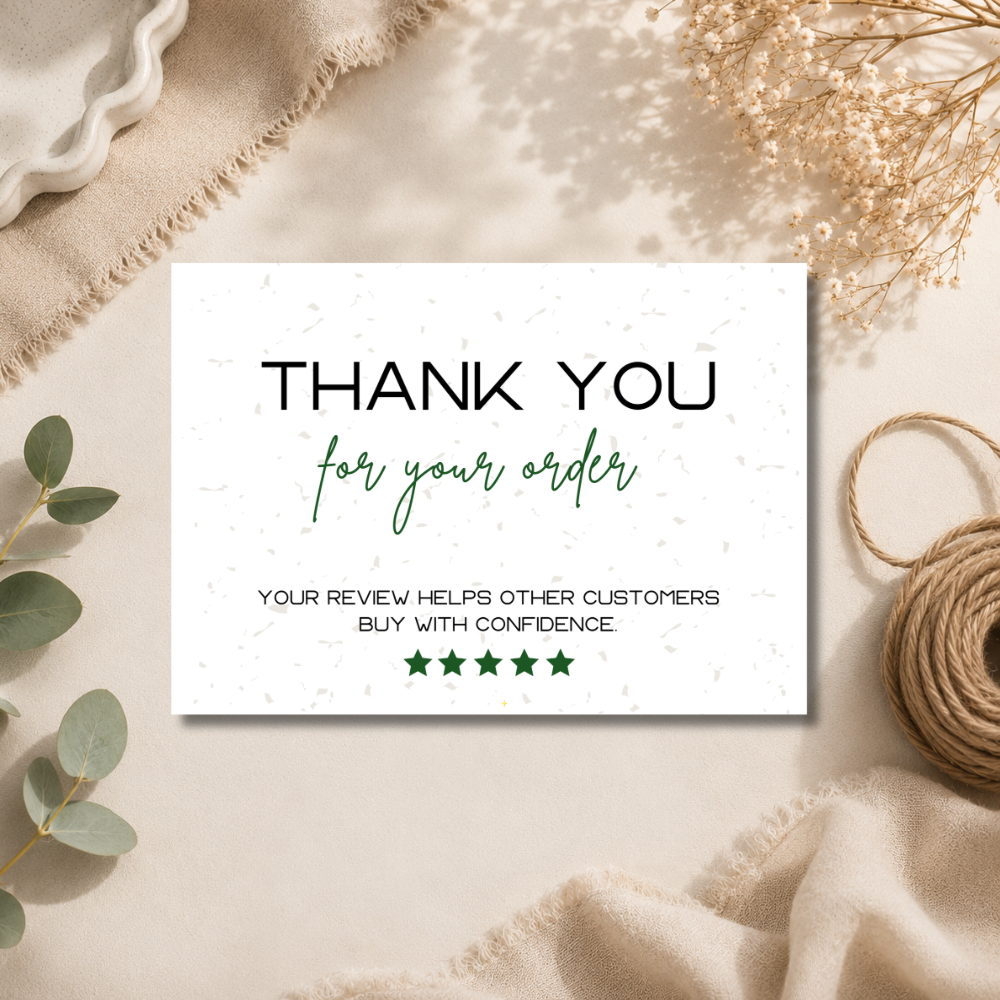 Printed A6 Thank You Cards - 9 Colours